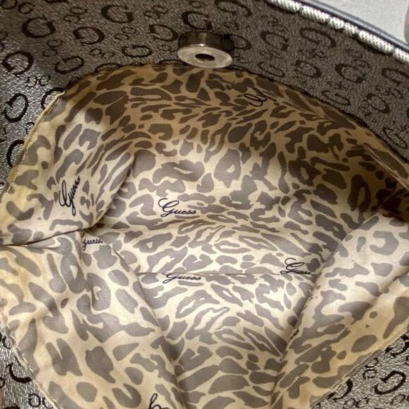 GUESS Slouchy Satchel Black Grey Signature Women's Oversized Shoulder Bag (Read) - Picture 13 of 15